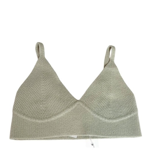 Jonathan Simkhai Ribbed Lambswool Cashmere Blend Knit Bra Top Size Medium - Picture 3 of 8